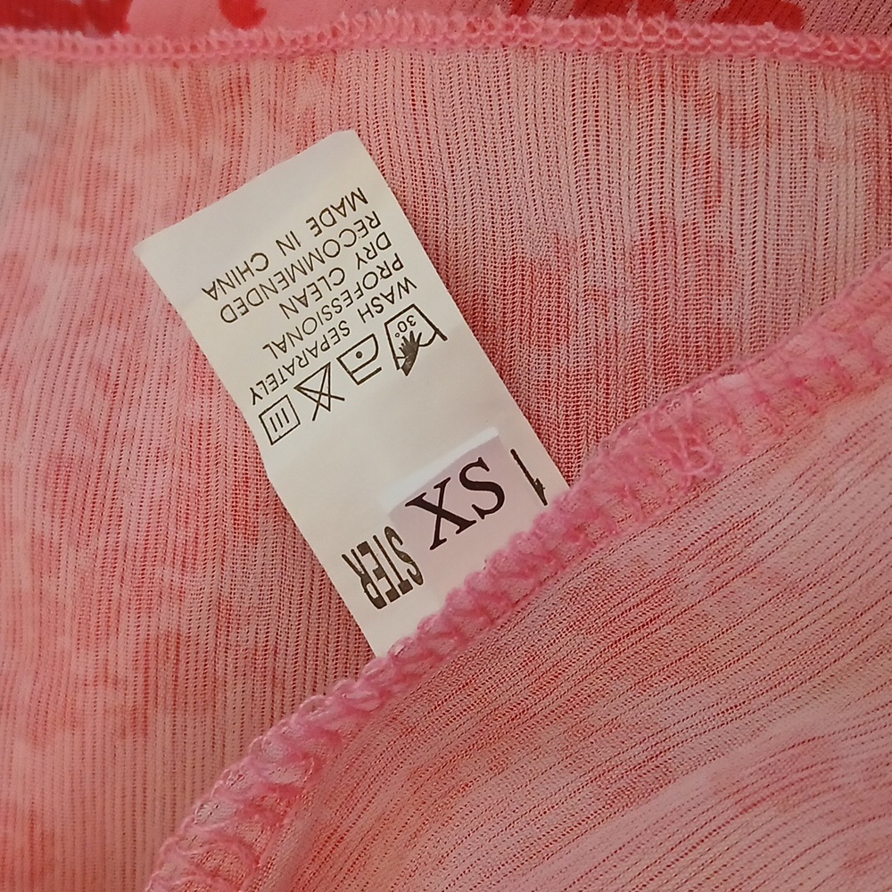 Pink Floral Ruffle Mini Dress. Size XS - Picture 16 of 17